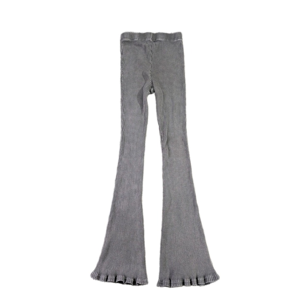 Urban Outfitters Ribbed Flare Leggings Women S Gray Lettuce Hem Boho Fairy Indie